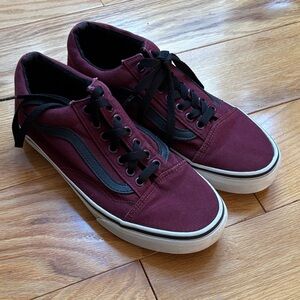 Burgundy & Black stripe Vans